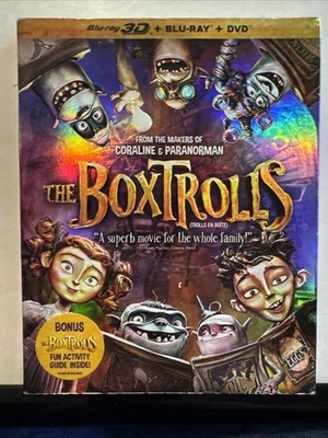 The Boxtrolls 3D Blu Ray With Slipcover DVD Rare OOP Animation