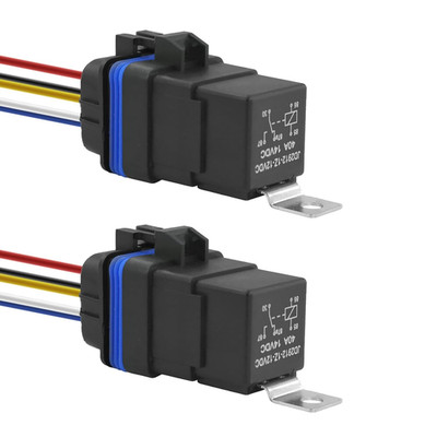 2 Pack Waterproof Relay and Harness Kits 40/30 AMP 12V Relay Switch, 5 Pin SPDT