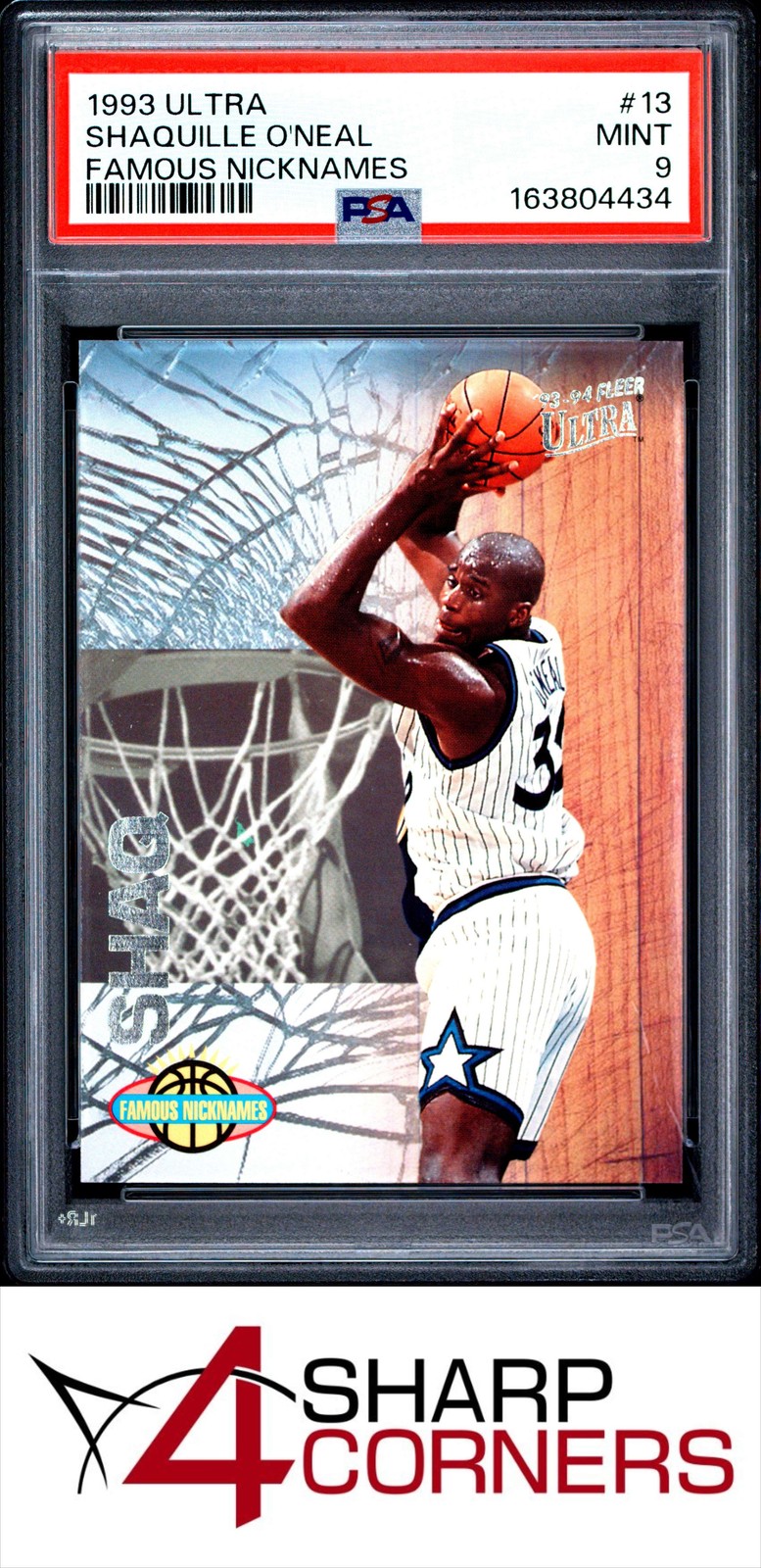 1993 ULTRA FAMOUS NICKNAMES #13 SHAQUILLE O'NEAL HOF PSA 9 view 1