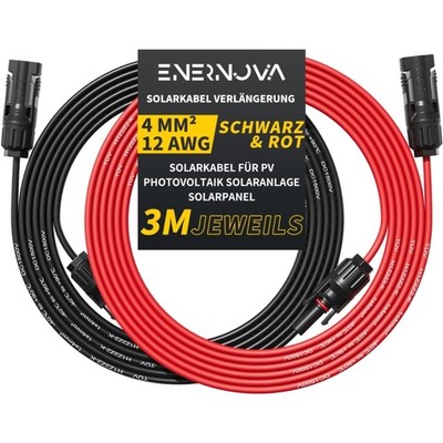 Solarkabel Verlängerung 1-20 Meter, 4mm² für verschiedene Solarmodule - Enernova