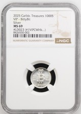 Limited Edition 2025 FUNDED .999 FINE SILVER BIT COIN (1k Satoshi)🌟NGC MS-69