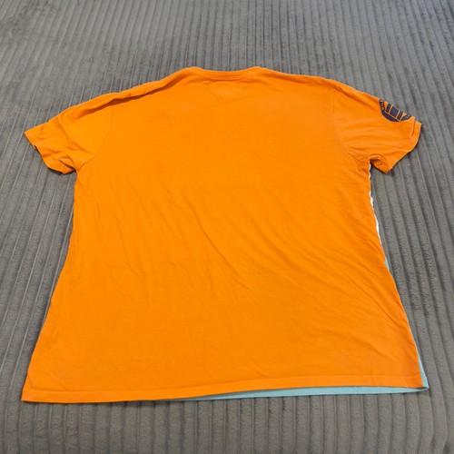Tommy Hilfiger T-Shirt Mens XL Orange Color Block Short Sleeve Retro Y2K Retro - Picture 2 of 11