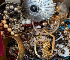 HUGE Vintage Costume Jewelry Mixed Lot Mostly Wearable FULL Medium Flat Rate