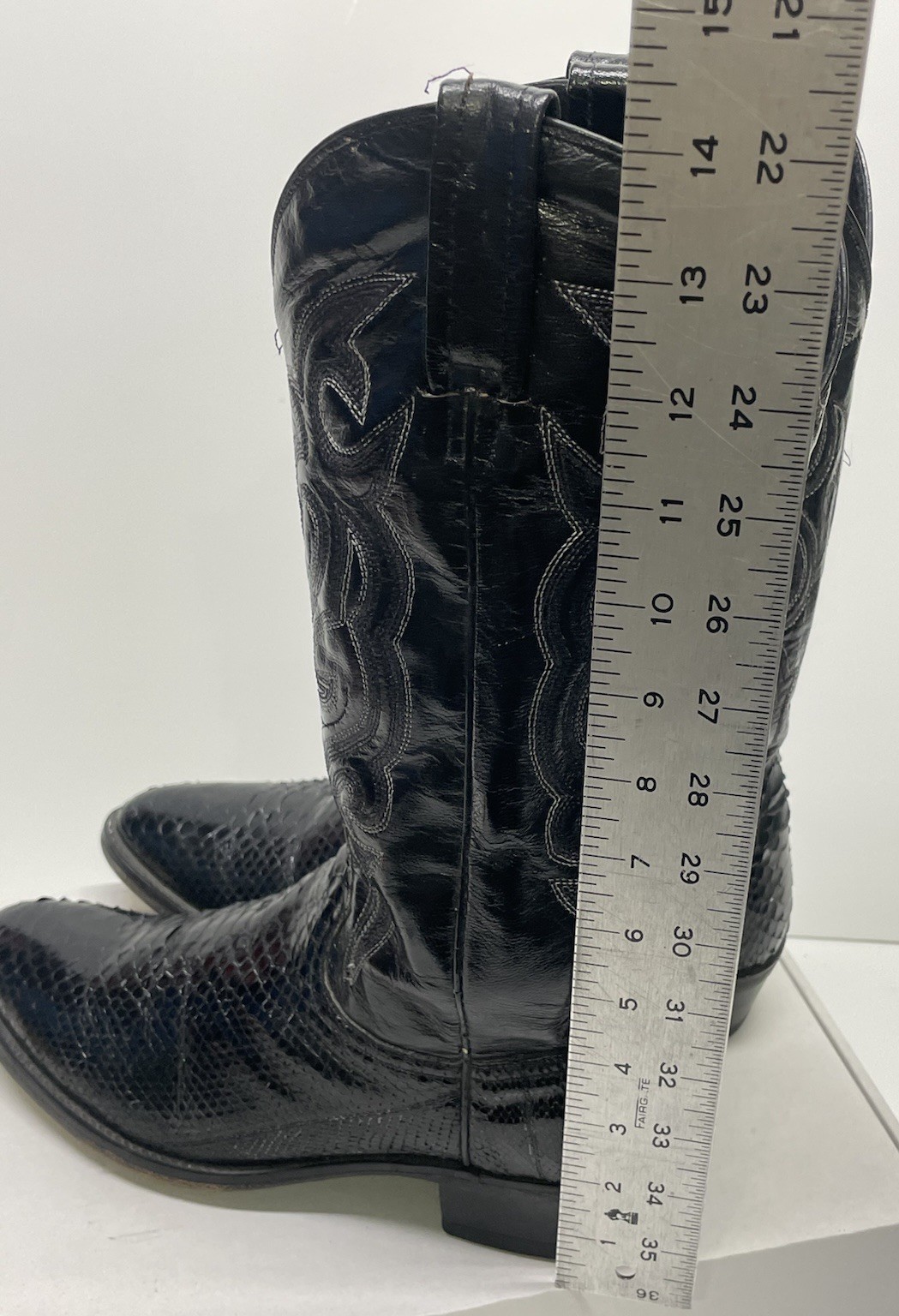 Dan Post Cowboy Boots Black Python Western Size 9… - image 5