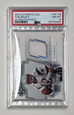2004 UD Ultimate Collection Tom Brady Game Patch/150 #UP-TB Patriots PSA 8