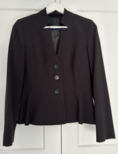 Collection Debenhams Black Jacket Lined Peplum Hem Long Sleeve Size 12