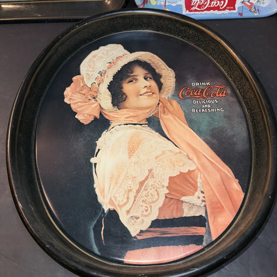 Set of 3 Vintage Coca Cola Serving Trays Flapper Party Betty Girl Advertising - Image 4 of 4