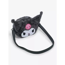 Loungefly Sanrio Kuromi Fuzzy Figural Plush Crossbody Bag Purse NEW