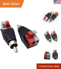 Versatile 2-Pack RCA Male to Screw Terminal Female Connectors for Secure Wiring
