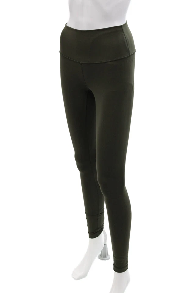 Leggings al tobillo de punto elástico de tiro alto verde oliva talla 4 Lululemon para mujer Foto 2 de 4