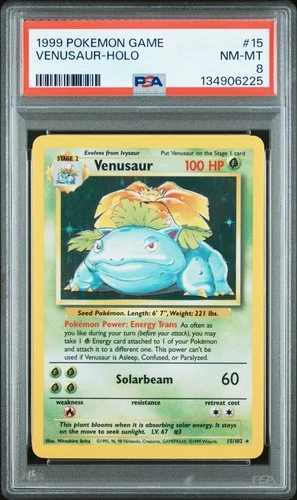 Venusaur 015/102 Base Set Holo PSA 8