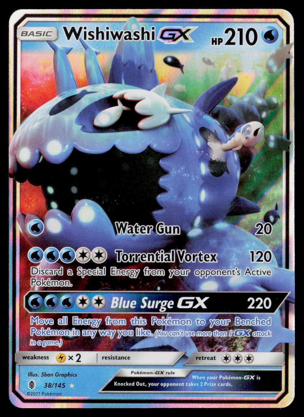 Wishiwashi GX 38/145 SM - Guardians Rising Ultra Rare, Holo NM