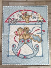 Vintage Daisy Kingdom Crib Comforter Baby Blanket Quilt Unisex Rocking Horse