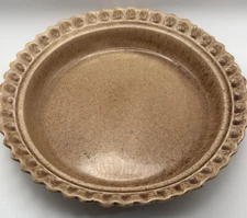 Vintage Ceramic Brown Pie Plate 10”