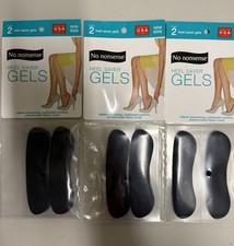 No Nonsense Heel Saver Gel Inserts One Size Black 6 Pairs Shoe Inserts Lot