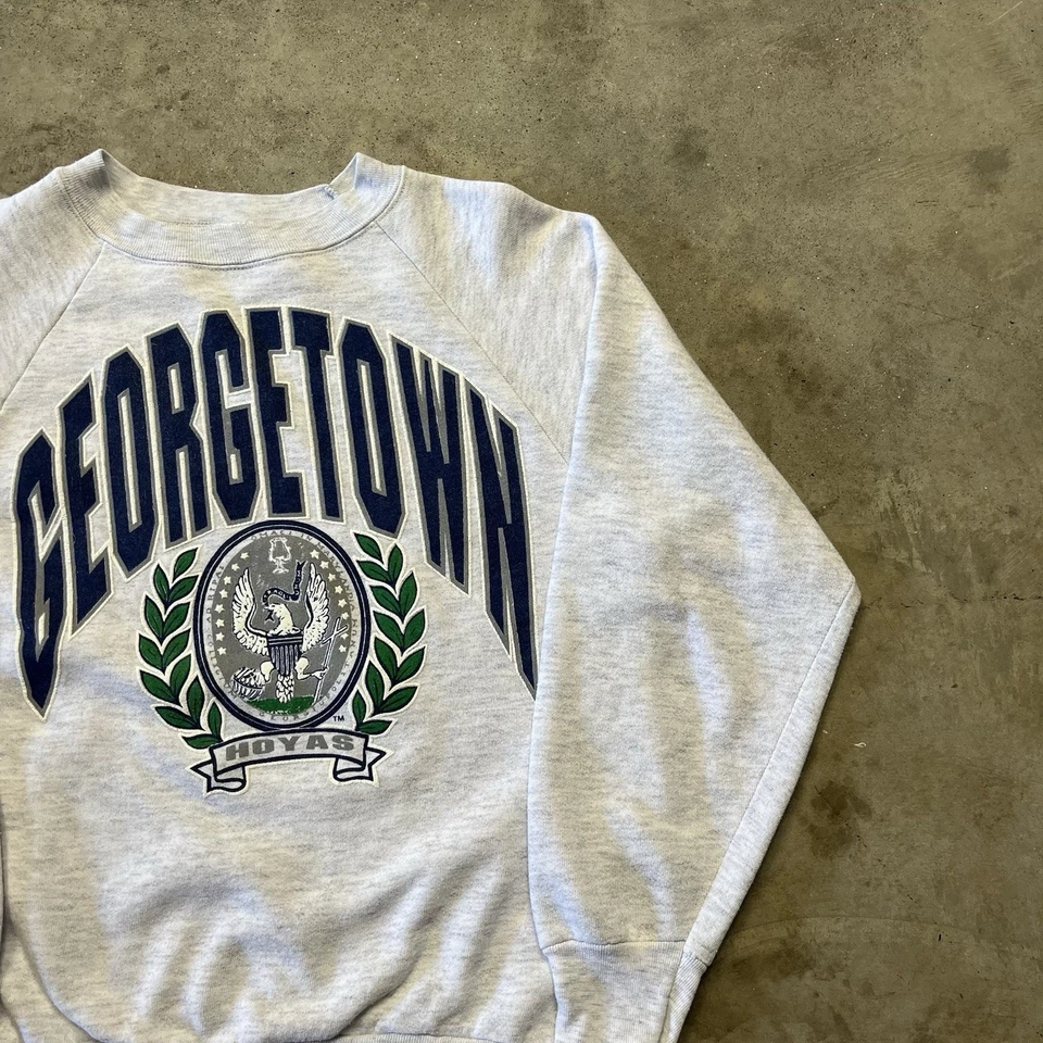 Vintage Georgetown Hoyas 80s Sweatshirt Crewneck Mens Medium Gray University USA - Image 2 of 4