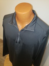  Large Mens Greg Norman 1/4 Zip Pullover Light Sweatshirt Golf Black