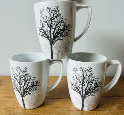 Corelle Coordinates  Timber Shadows  (set of 3) Porcelain Coffee Mugs 4-1/2''