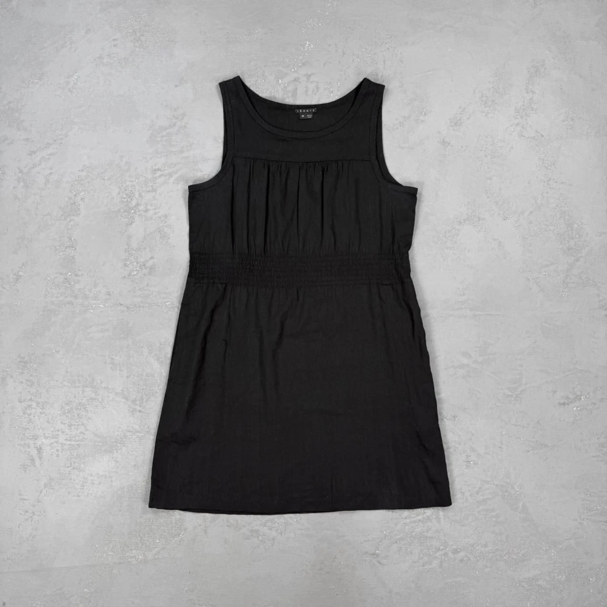 white dress with black detail Theory Midi Dress main image 1