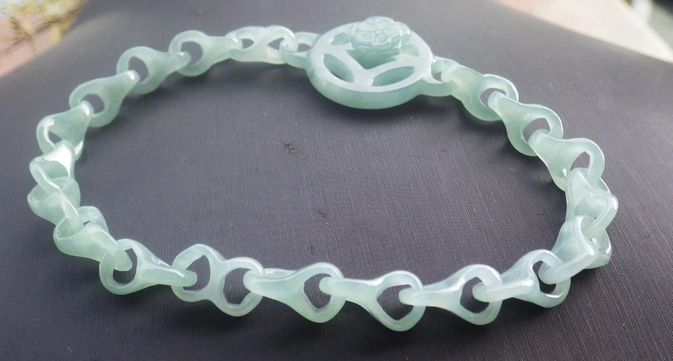 Brazalete Brazalete Hueso Dragón Cuentas Jadeíta Jade Verde Certificado Video 206673 Foto 4 de 4