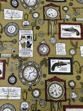 1 FQ Fat Quarter A Ghastlie Duel Brown Alexander Henry Cotton Fabric 18" x 21"