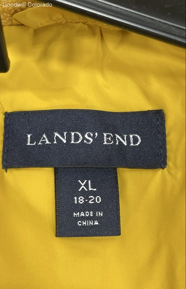 Lands End Yellow Puffer Jacket - Size XL - Image 4 of 4