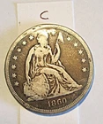 1860-O United States Seated Liberty Silver Dollar $1 damg. #C