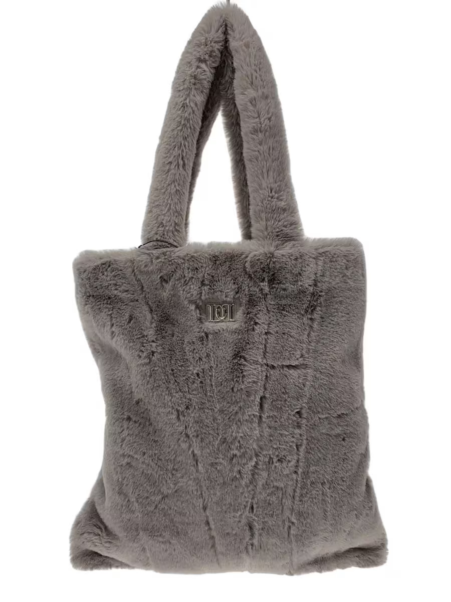 Darich Tote Bag, Fur, Beige, Plain