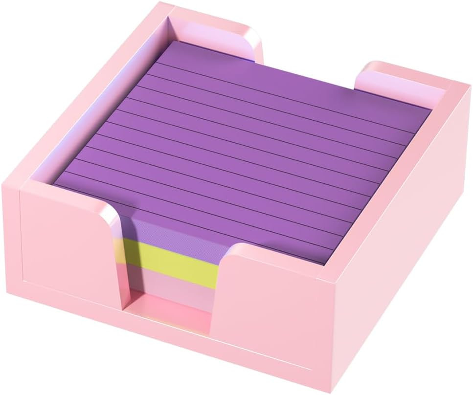 Acrylic Notepad Holder Dispenser - 3X3 in Sticky Note Memo Holder for Desk Organ