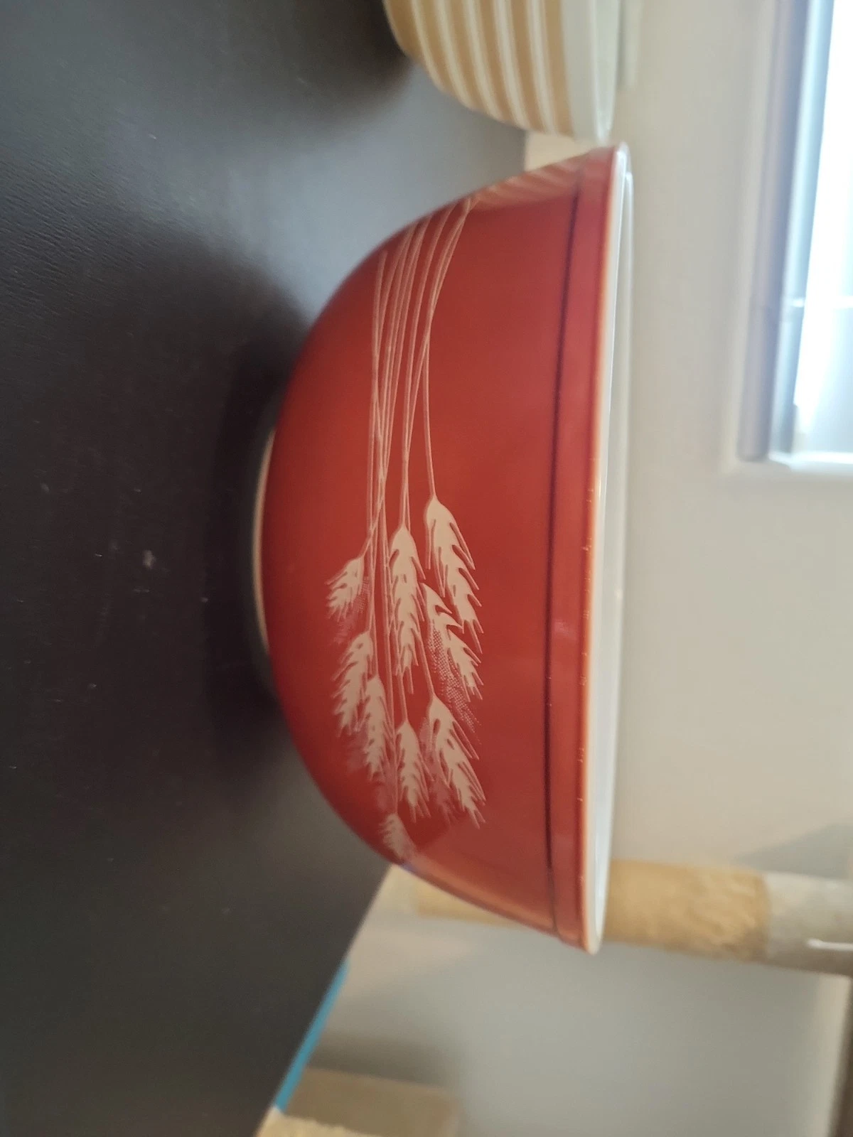 Vintage Pyrex 404 Autumn Harvest Wheat Pattern Nesting Mixing Bowl 4L USA