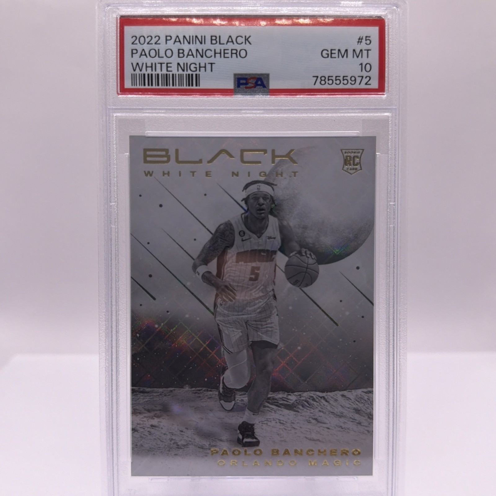 2022-23 Panini Black Paolo Banchero RC Rookie White Night Hit SSP Rare! PSA 10