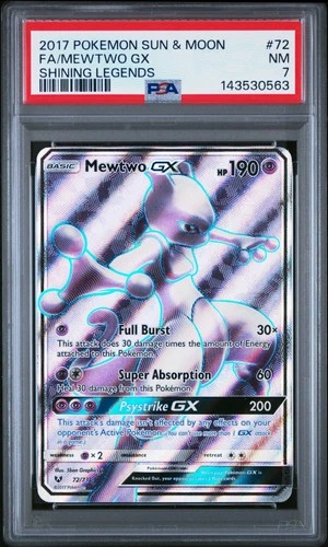 2017 POKEMON SUN & MOON SHINING LEGENDS #72 FULL ART/MEWTWO GX PSA 7