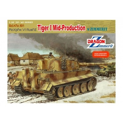 Dragon Models 1:35 Sd.Kfz 181 Pz.Kpfw.VI Ausf.E Tiger I Mid-Prod mit Zimmerit Bausatz