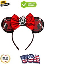 Avengers Captain America Minnie Ears, Silver Gold Blue Minnie Ears, Rainbow S...