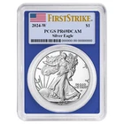 2024-W Proof $1 American Silver Eagle PCGS PR69DCAM FS Flag Label Blue Frame