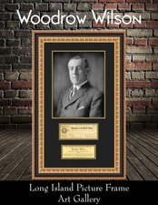 President Woodrow Wilson Facsimile Signed Check Display Custom Framed