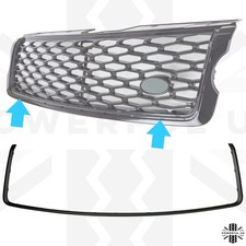 SVO style Front Grille Surround Trim in Dark Atlas Grey for Range Rover L405 SVO