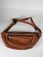 Soft Brown Leather Multiple Pockets Fanny Pac...