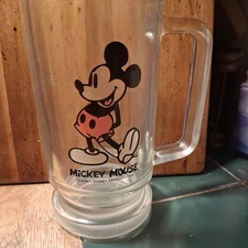 Vintage 70's MICKEY MOUSE Disney Drinking Glass Mug Excellent