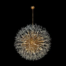 Luxe Starburst Gold Crystal Chandelier 46"