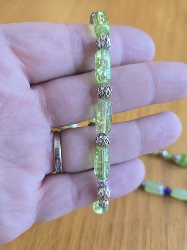 Splendido bracciale con perline in vetro verde fatto a mano lotto di 3 - Foto 3 di 5