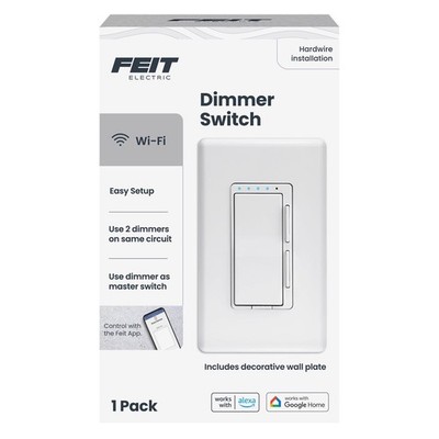 Feit Smart Home White 150 W Toggle Smart-Enabled Dimmer Switch 1 pk