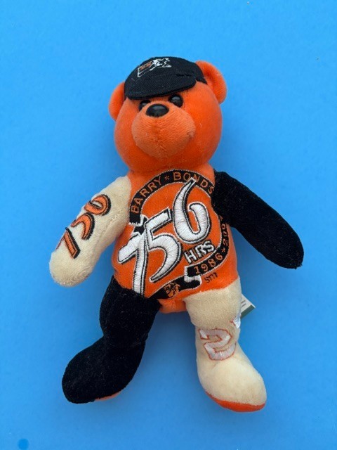 RARE Forever Collectibles Barry Bonds 756 Homeruns 8” Beanie Plush Bear