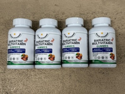 4x Noon Vitamins Bariatric Support Multivitamin Gummies 60 Count Biotin Zinc A C