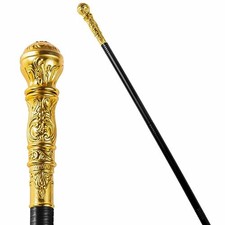 Walking Cane Costume, Vintage Staff Prop Stick Accessories for Dress Gold