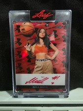 Nika Muhl 2025 Leaf Metal Authentics Under Armor Red Auto On Card Auto #20/25