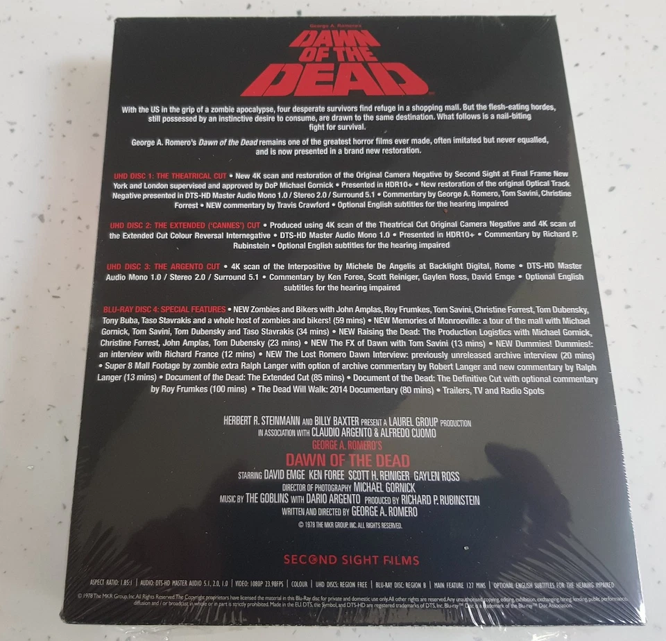 Dawn of the Dead   4K UHD- 4 Disc Box Set - Blu Ray - New & Sealed - Image 3 of 3