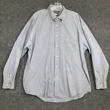 Tommy Hilfiger 80's 2 Ply Fabric Long Sleeve Button Down Shirt Size XL