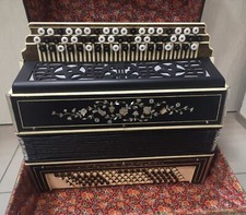 Vintage Original Soviet old accordion handmade, brass voices Button