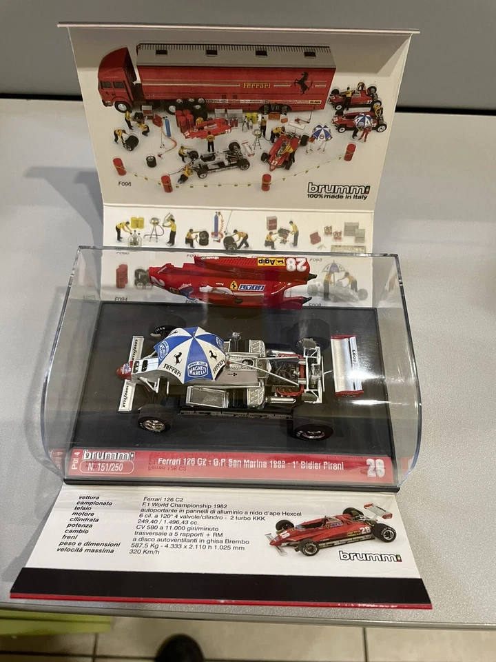 Brumm P014 Ferrari F1 126C2 #28 Winner Go San Marino 1982 Pironi +pilota - Immagine 3 di 4